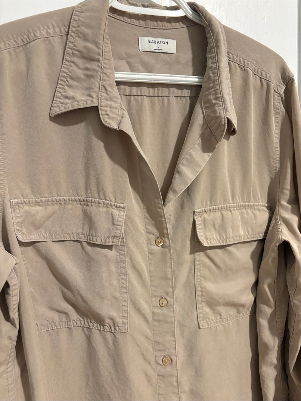 Babaton Tan Utility shirt